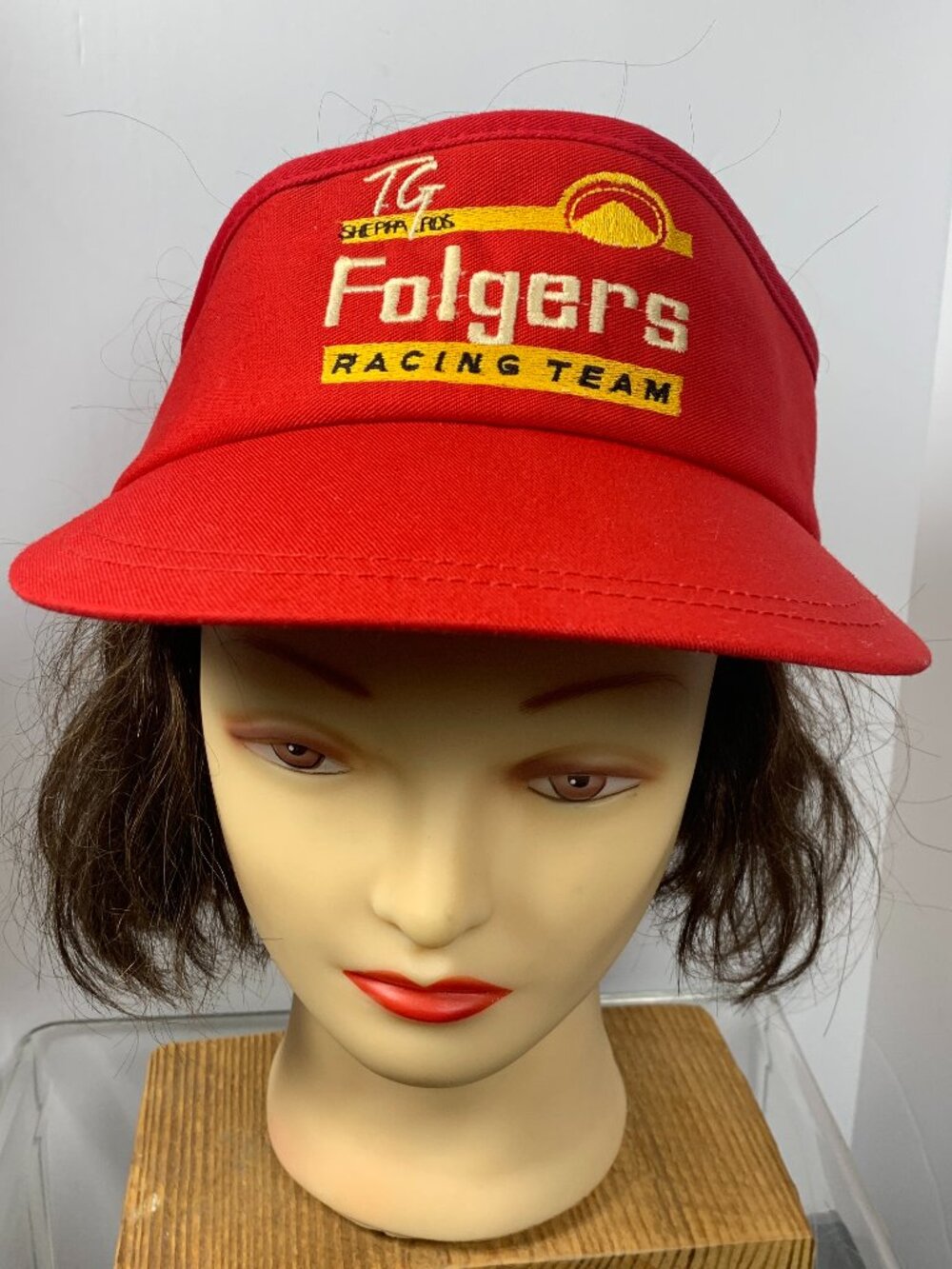 T.G. SHEPPARDS FOLGERS RACING TEAM Visor NASCAR Tim Richmond